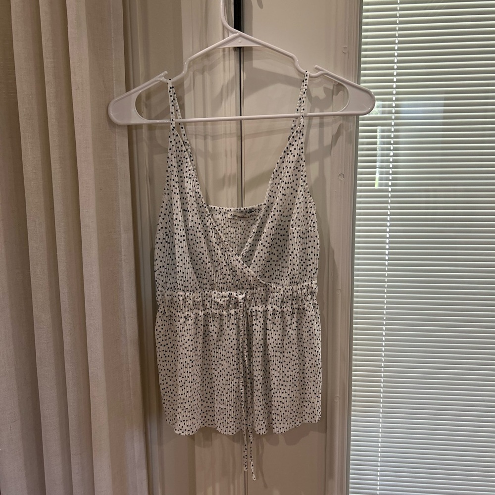 Abercrombie & Fitch White Polka Dot Camisole